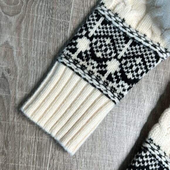 NWT REVOLVE LINE AND DOT Women's Cream Black Montana Faire Isle Sweater - Picture 7 of 9